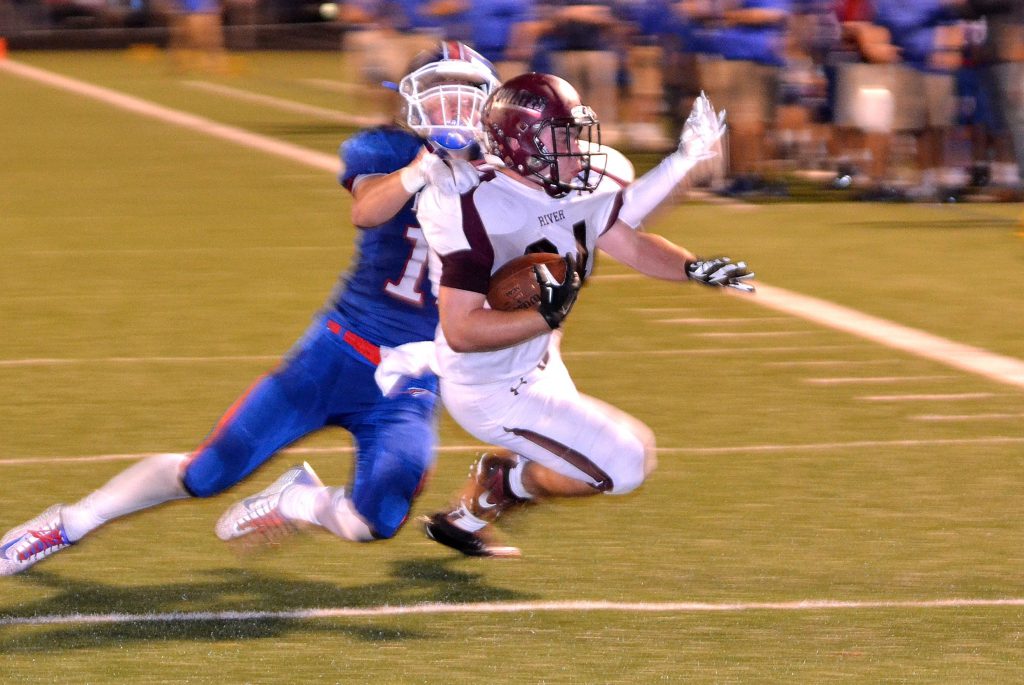 Sophomore Matt Popovich capped the scoring on the night for the Pirates, as he ran a touchdown in from 2 yards out in the fourth quarter. Photo – Ryan Kaczmarski