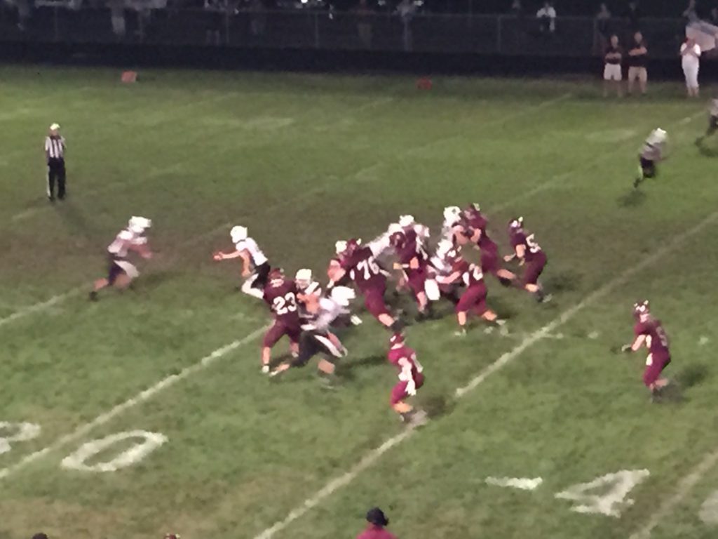 Columbia gets set to attempt a running play - Photo by Matt Loede