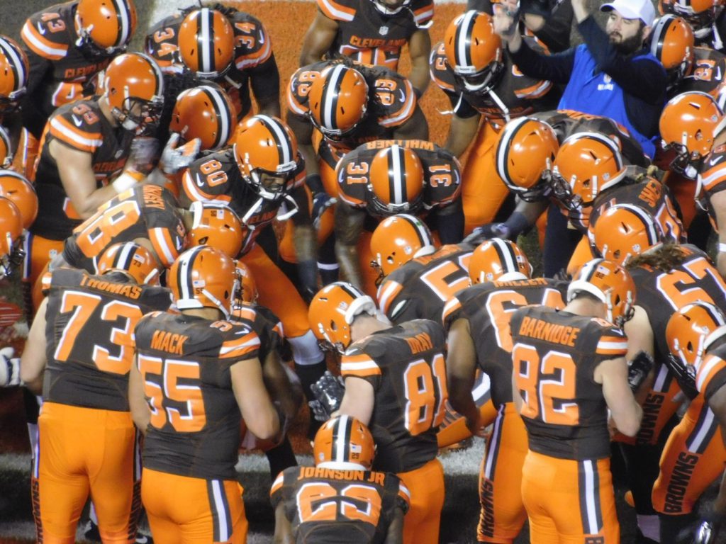 Browns huddle