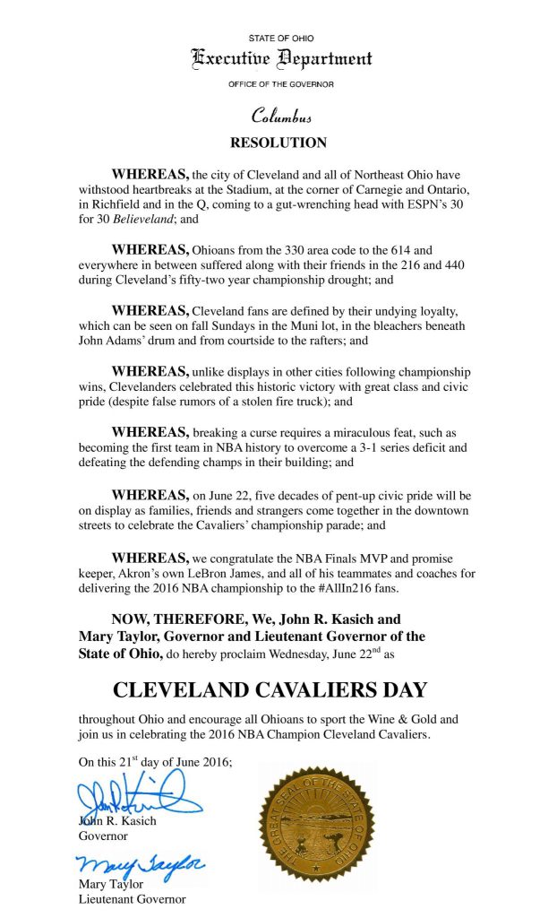 Cleveland Cavliers Day 