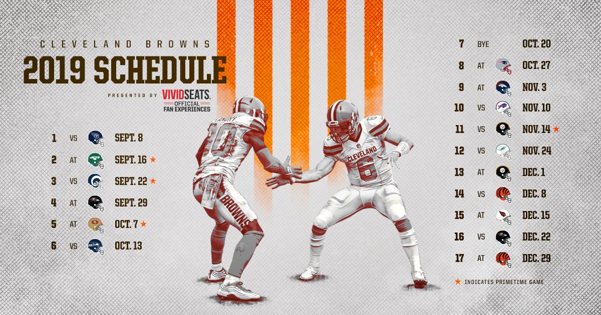 The Browns 2019 Schedule is here