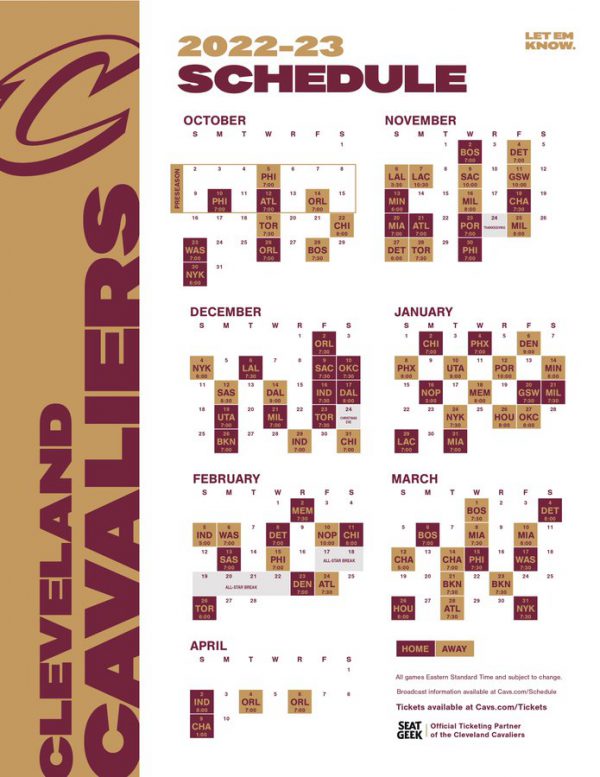 Cleveland Cavaliers Schedule 2024 Hali Prisca