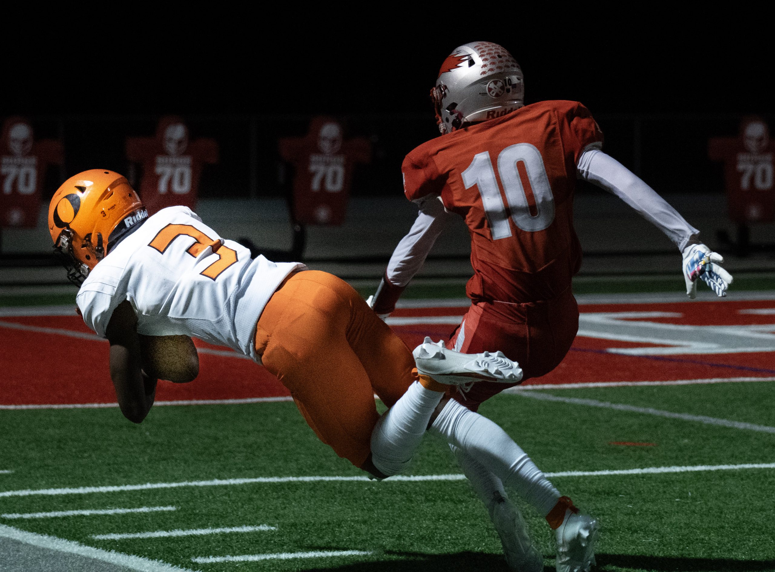 Donovan Moorhead, Jordan Johnson, and Charlie Mallett Lead Hawken Hawks to  a 47-13 Victory Over Orange Lions